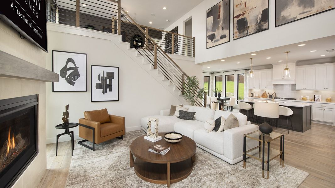 Furnished interior in a model home at Homestead 55' in Schertz (Image 7).