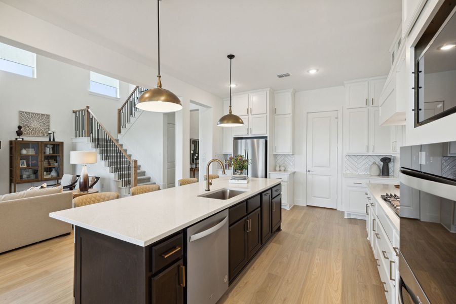 Furnished interior in a model home at Painted Tree Lakeside in McKinney (Image 47).