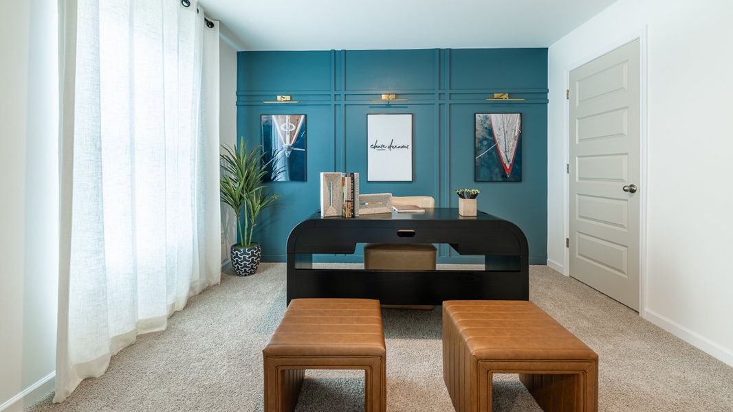 Furnished interior in a model home at Barrett Cove in Marietta (Image 27).