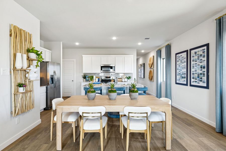 Dining Room in a Nicholson Ranch Magnolia Model Home in Lavon TX by Trophy Signature Homes