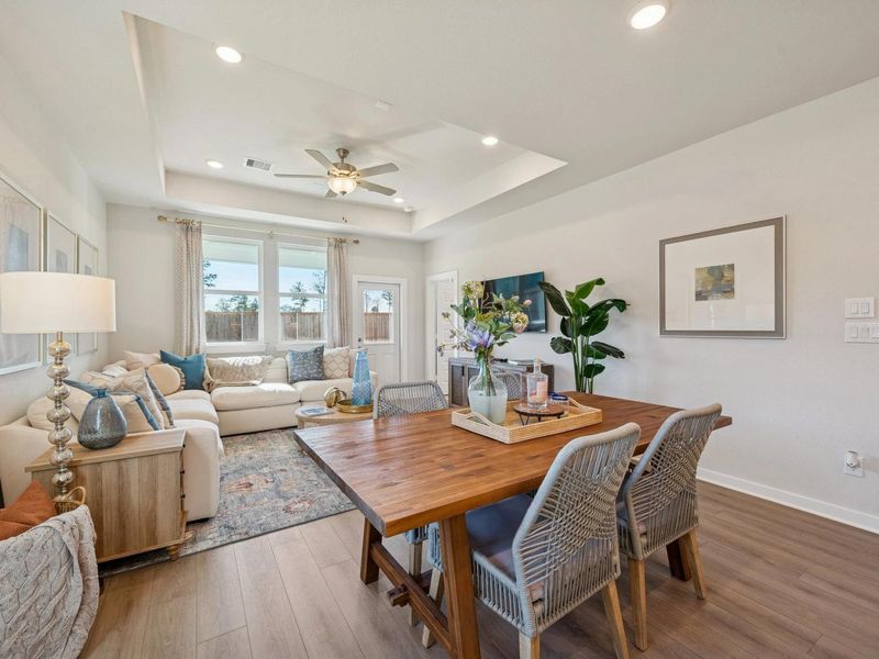 Furnished interior in a model home at Spring Branch Crossing in Conroe (Image 18).