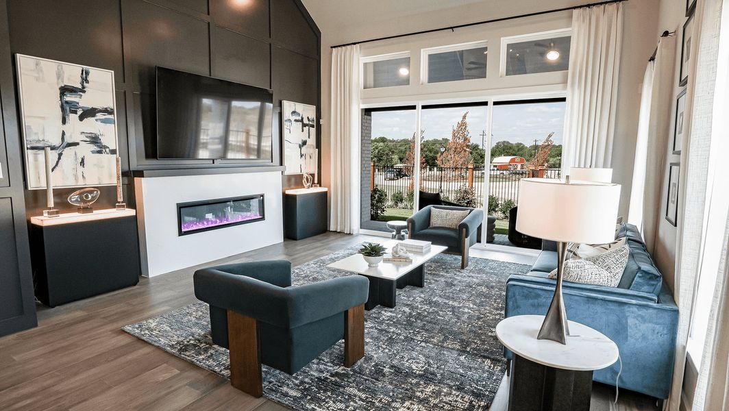 Furnished interior in a model home at Trails at Cottonwood Creek in Rowlett (Image 6). Furnished interior in a model home at Trails at Cottonwood Creek in Rowlett (Image 6).