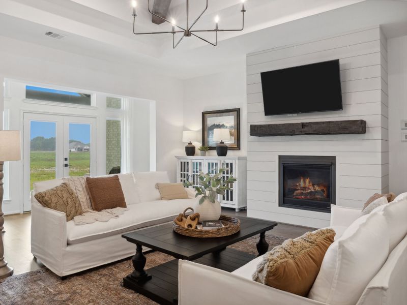 Furnished interior in a model home at Tejas Landing in Needville (Image 4).