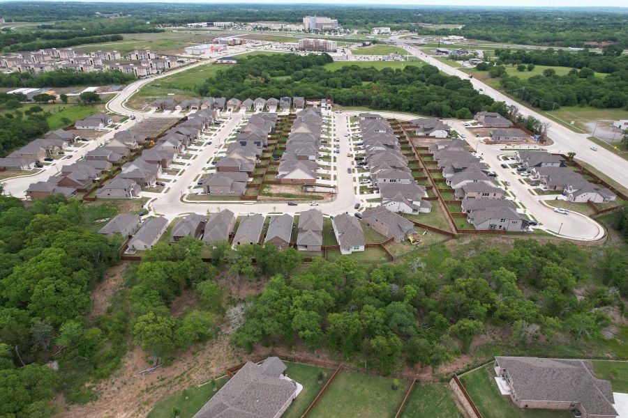 Aerial view of the Gateway Village - The Reserve community in Denison, TX, showing layout and nearby surroundings (Image 9).