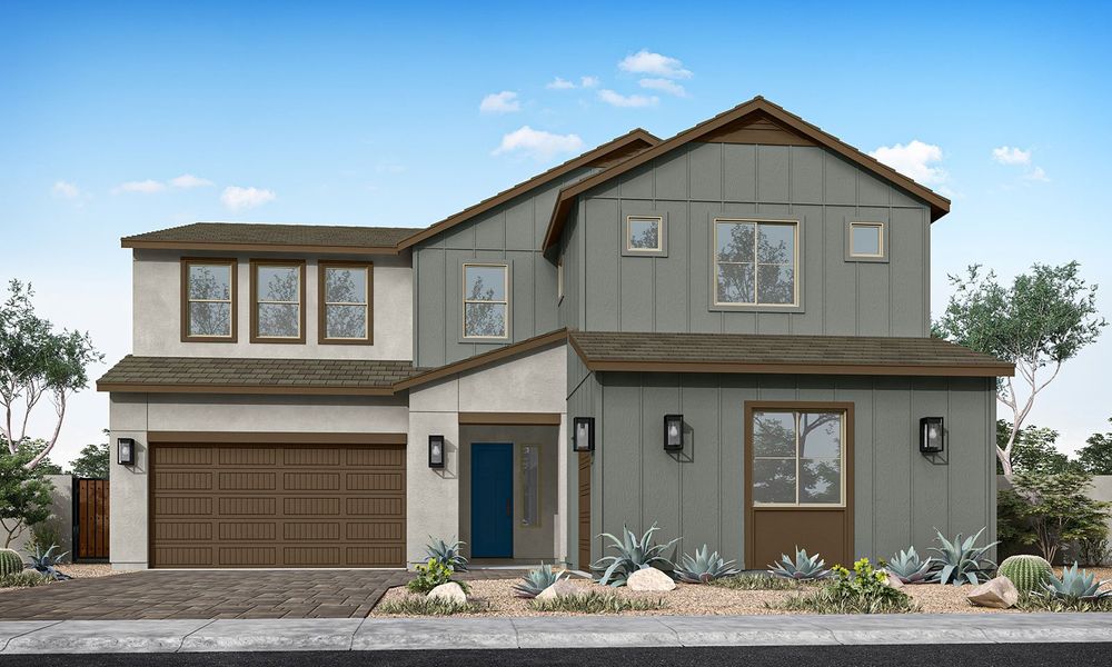 Front exterior of a home in the Revana at Soleo community, located in Queen Creek, AZ (Image 17).