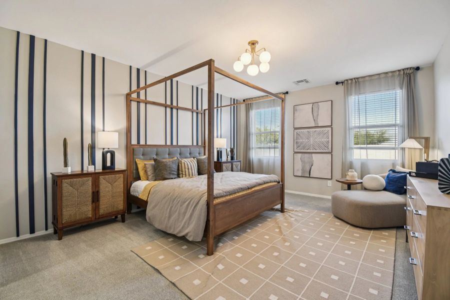 Furnished interior in a model home at Sol at Amarillo Creek in Maricopa (Image 7).