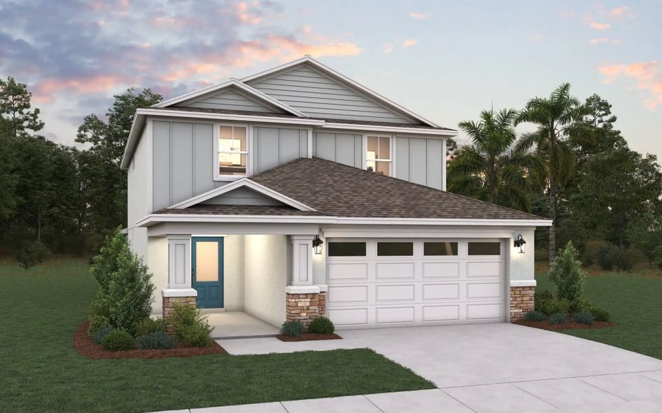 Front exterior of a home in the Reserve at Hammock Oaks 40' community, located in Lady Lake, FL (Image 3). Front exterior of a home in the Reserve at Hammock Oaks 40' community, located in Lady Lake, FL (Image 3).