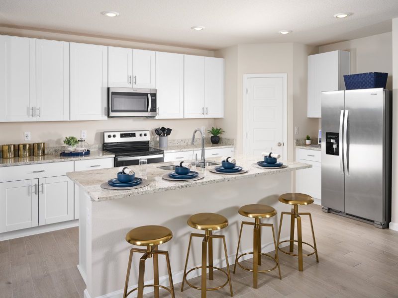 The kitchen of the foxglove at a Meritage community
