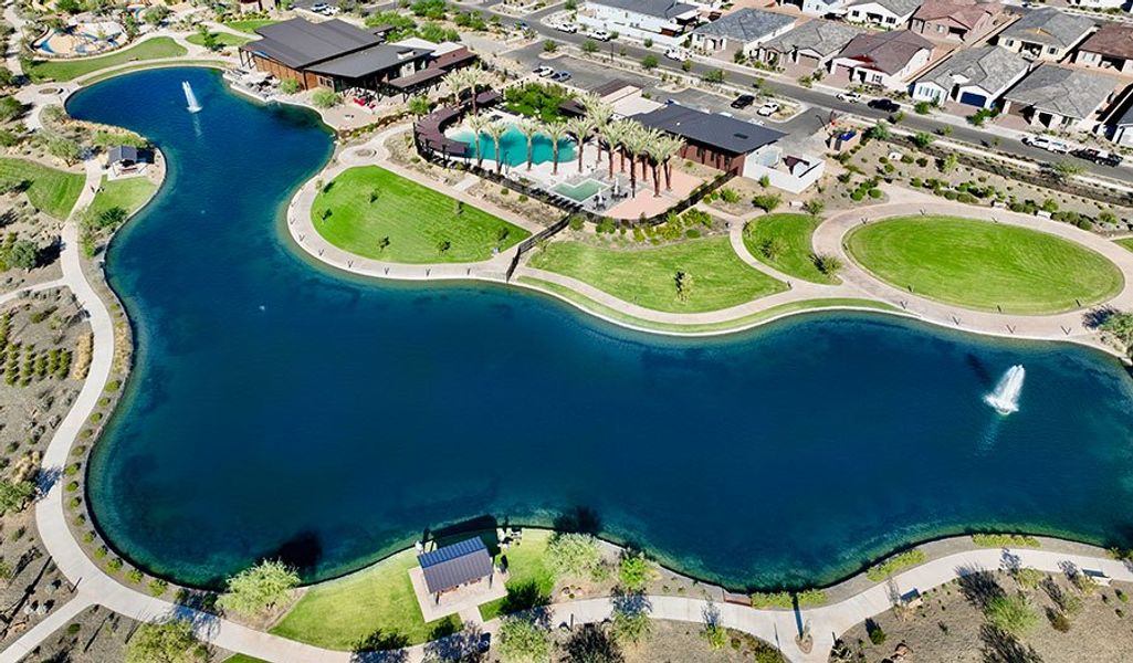 Aerial view of the Sanctuary at Blossom Rock community in Apache Junction, AZ, showing layout and nearby surroundings (Image 5). Aerial view of the Sanctuary at Blossom Rock community in Apache Junction, AZ, showing layout and nearby surroundings (Image 5).