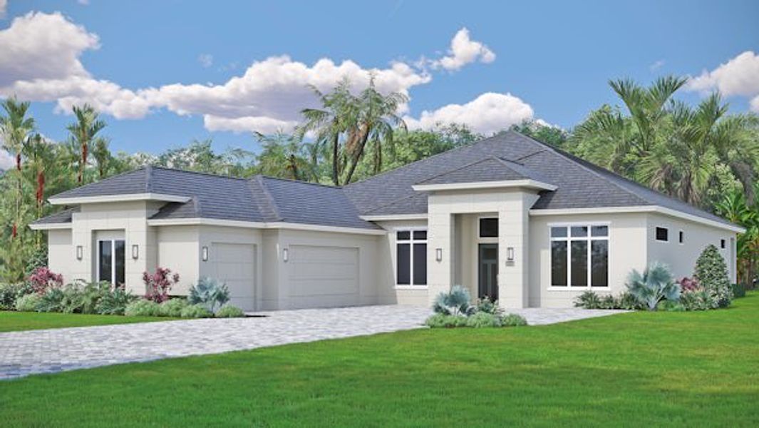 Front exterior of a home in the The Reserve at Grand Harbor community, located in Vero Beach, FL (Image 28).