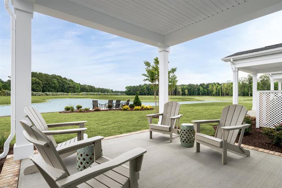 A cozy patio that makes it easy to slow down, sip & enjoy the outdoors w/ lawn maintenance included.