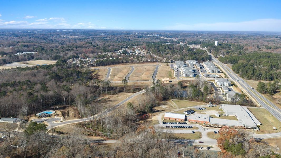 Aerial view of the Carlton community in Douglasville, GA, showing layout and nearby surroundings (Image 7).