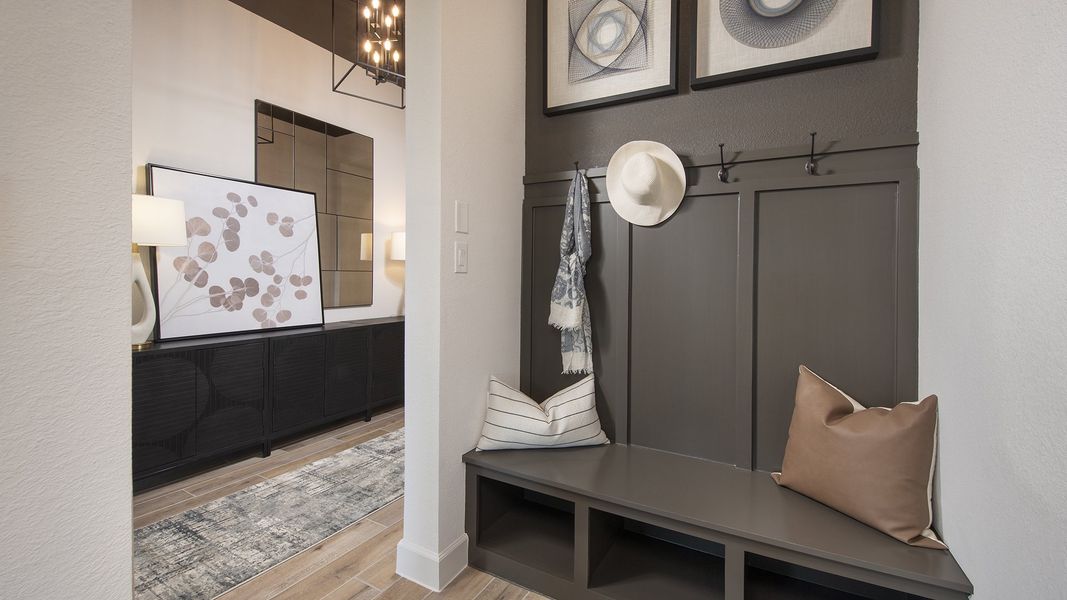 Furnished interior in a model home at Everly 50' in Hockley (Image 17).