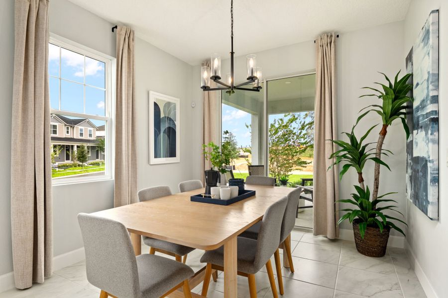 Furnished interior in a model home at Rainwood in Clermont (Image 15).