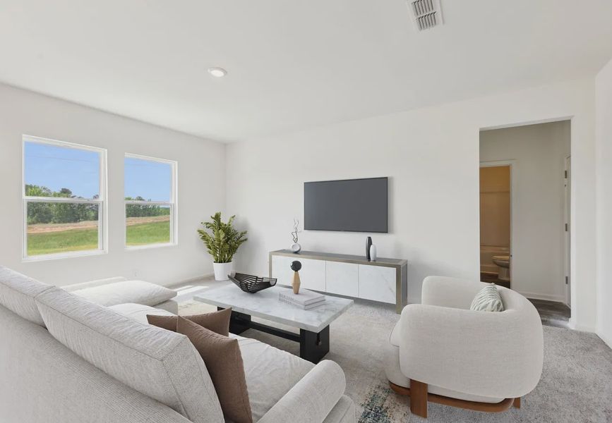 Furnished interior in a model home at The Summit at Carters Station in Columbia (Image 5).