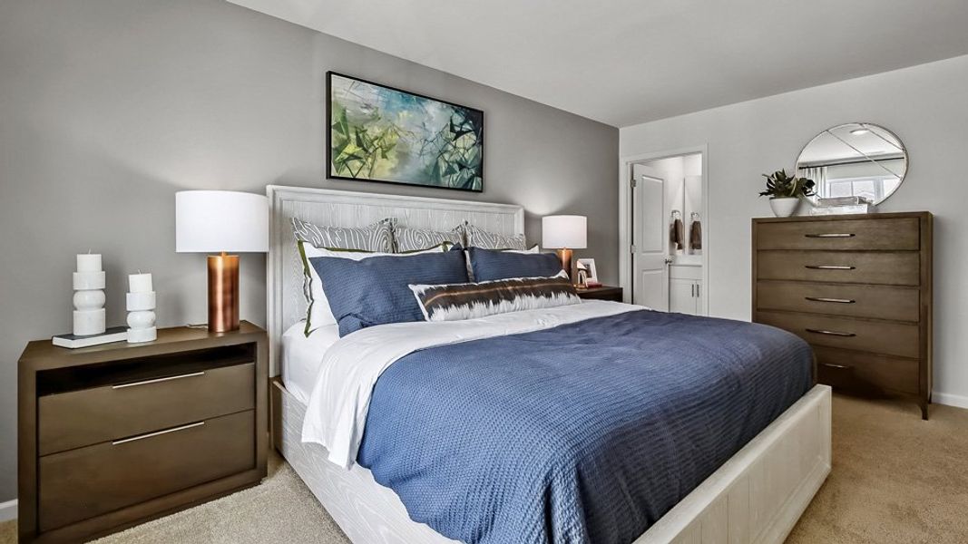 Furnished interior in a model home at The Townes at Prestleigh in Wake Forest (Image 24).