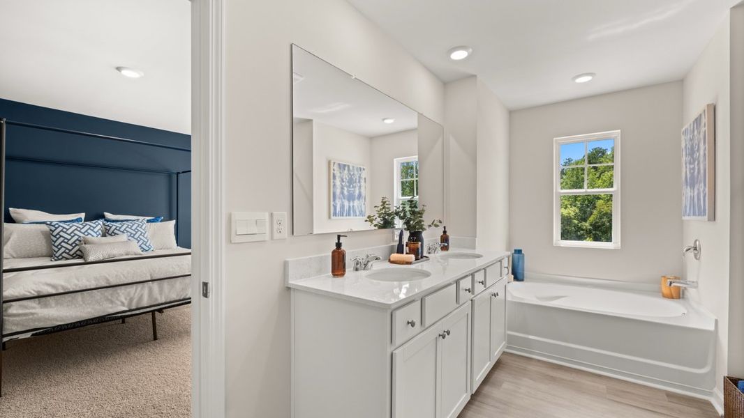 Furnished interior in a model home at Lost Creek in Dallas (Image 37).