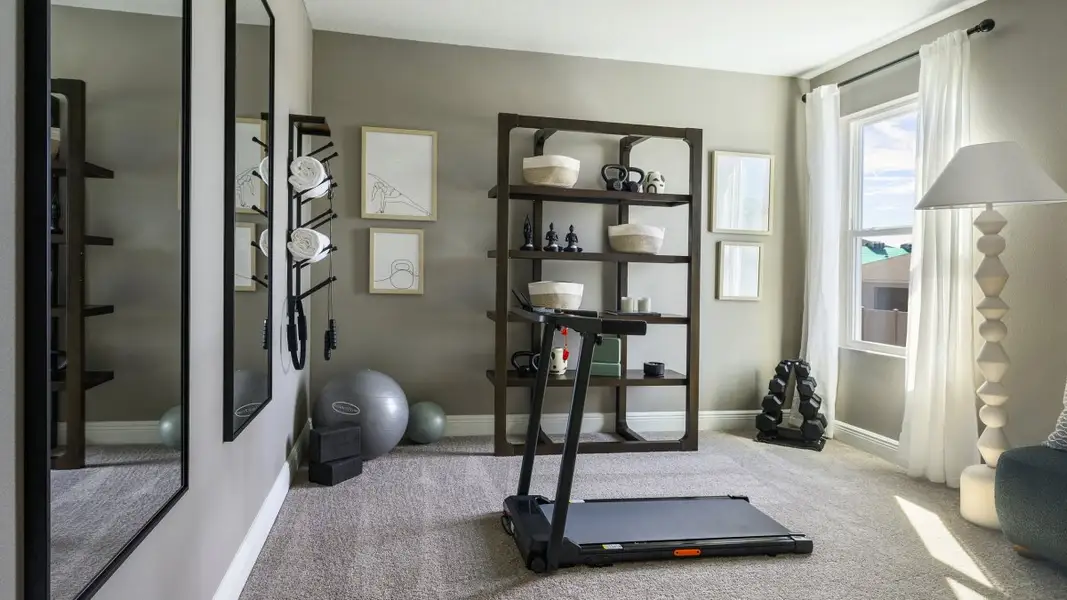 Furnished interior in a model home at Pasadena Woods in Dade City (Image 23).