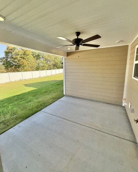 Relax on this spacious and private covered back patio