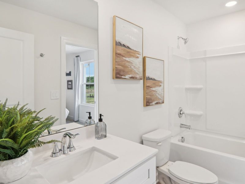 Furnished interior in a model home at Meadows at Wilson Farms - The Summit Series in Fort Mill (Image 18). Furnished interior in a model home at Meadows at Wilson Farms - The Summit Series in Fort Mill (Image 18).