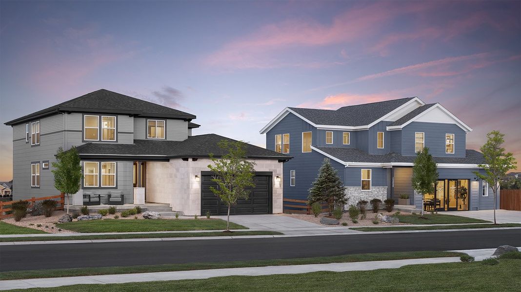 Front exterior of a home in the The Legacy Collection at Talon Pointe community, located in Thornton, CO (Image 16). Front exterior of a home in the The Legacy Collection at Talon Pointe community, located in Thornton, CO (Image 16).