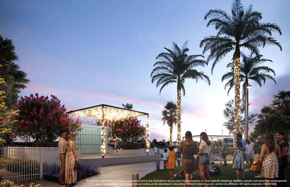 Event Stage at the community amenity center, find your new home today