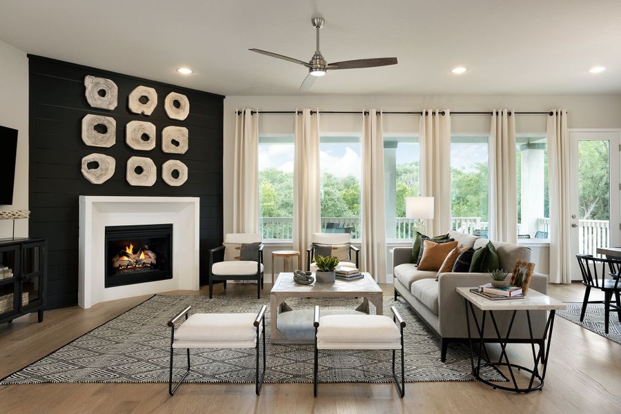 Furnished interior in a model home at Cibolo Crossing in Universal City (Image 3). Furnished interior in a model home at Cibolo Crossing in Universal City (Image 3).