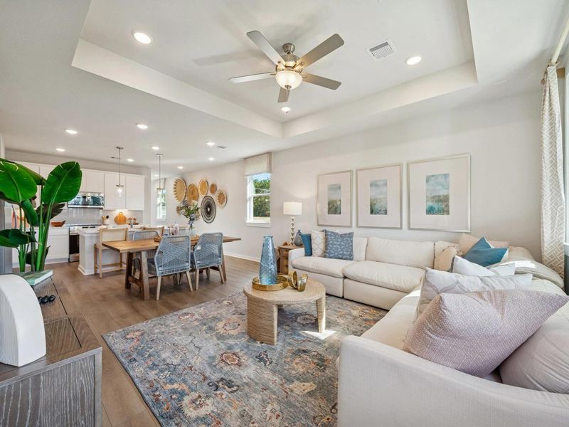 Furnished interior in a model home at Spring Branch Crossing in Conroe (Image 8).