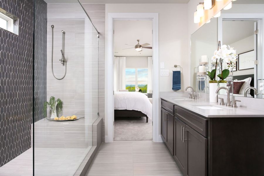 Furnished interior in a model home at Cloverleaf in Austin (Image 72).