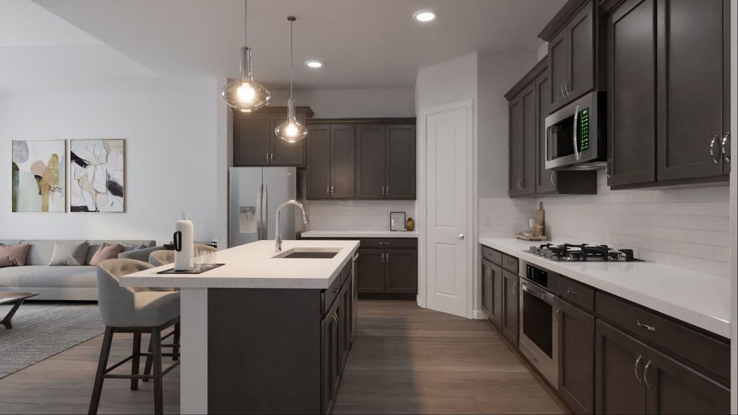 Furnished interior in a model home at Sunterra in Katy (Image 3).