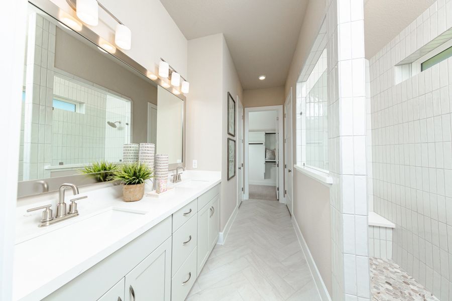 Furnished interior in a model home at Meridiana in Manvel (Image 7).