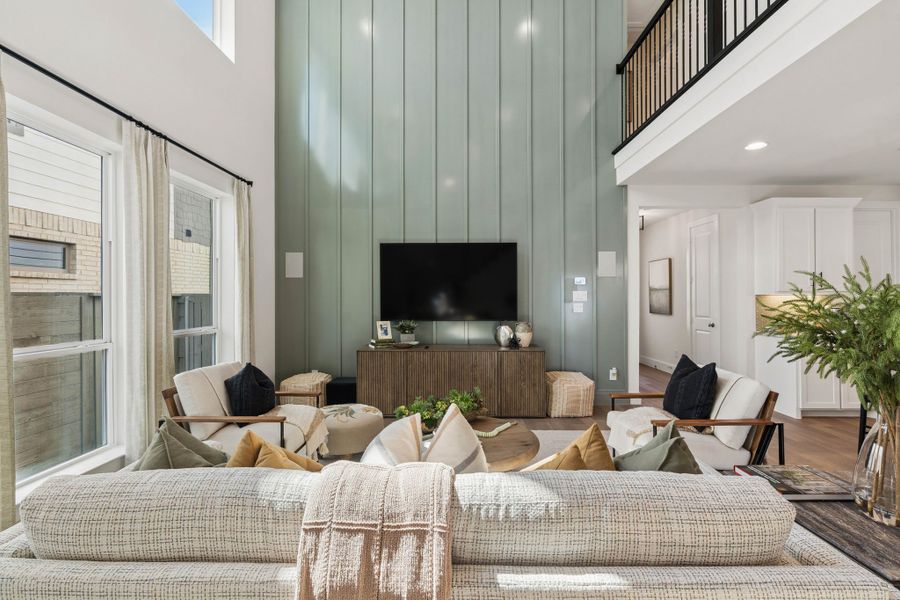 Statement Accent Wall in American Legend Homes Living Room Statement Accent Wall in American Legend Homes Living Room