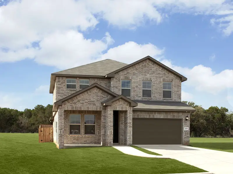 Front exterior of a home in the Lark Canyon community, located in New Braunfels, TX (Image 2). Front exterior of a home in the Lark Canyon community, located in New Braunfels, TX (Image 2).