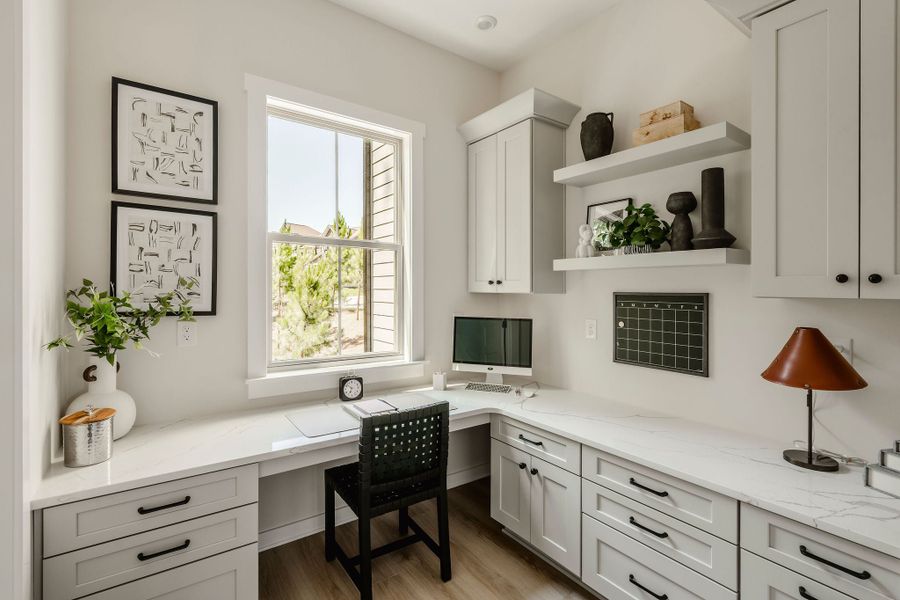 Furnished interior in a model home at Mayes Hall in Davidson (Image 48).