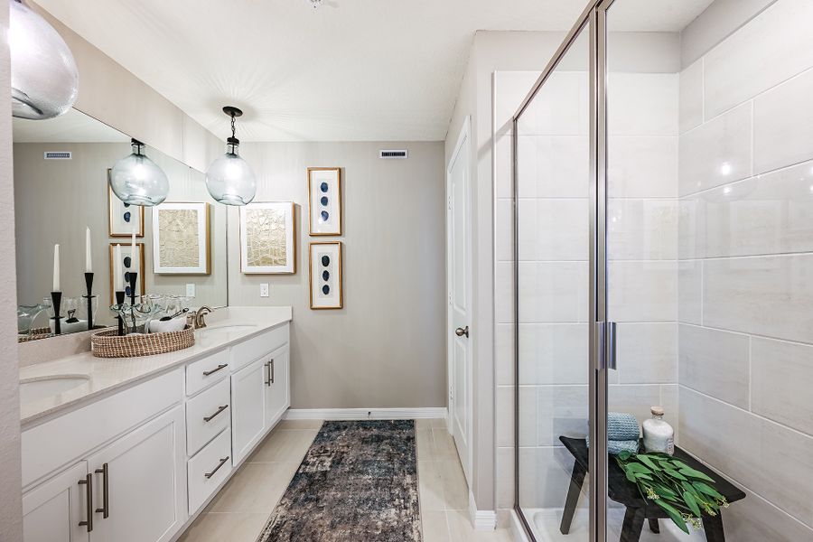 Furnished interior in a model home at Towns at Riverwalk in Sanford (Image 8).