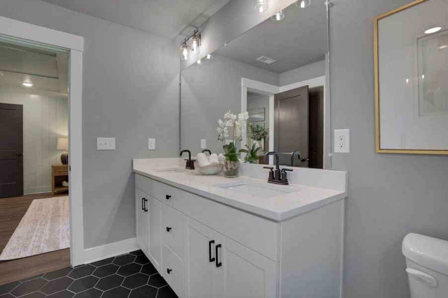 Furnished interior in a model home at Ball Ground Brook Townhomes in Ball Ground (Image 9).