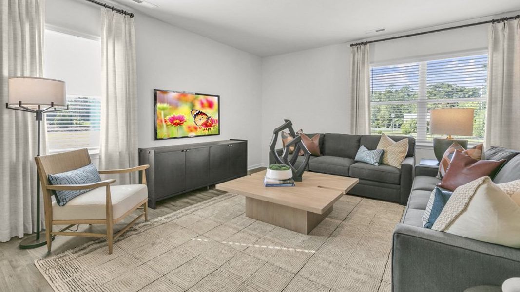 Furnished interior in a model home at Westerly in Lillington (Image 33).