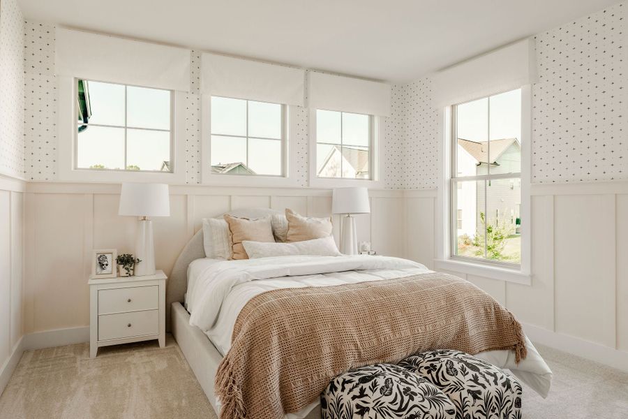 Furnished interior in a model home at Mayes Hall in Davidson (Image 57).