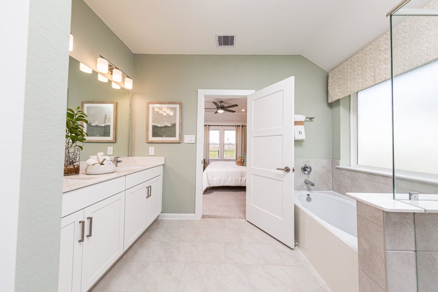 Furnished interior in a model home at Laurel Landing in Alvin (Image 6).