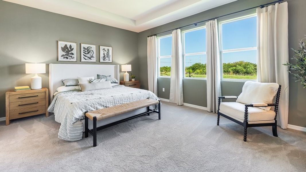 Furnished interior in a model home at Oakfield Trails in Parrish (Image 15). Furnished interior in a model home at Oakfield Trails in Parrish (Image 15).