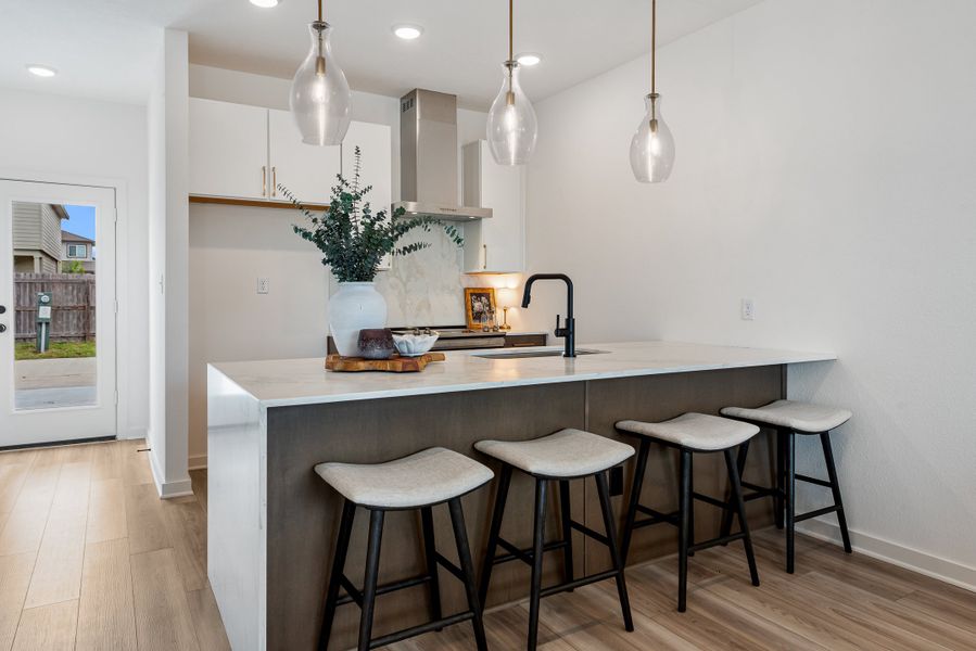 Furnished interior in a model home at Midtown Townhomes in College Station (Image 10). Furnished interior in a model home at Midtown Townhomes in College Station (Image 10).