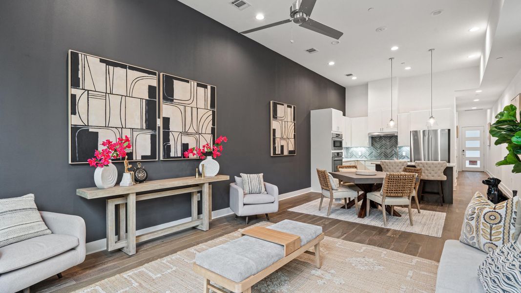 Furnished interior in a model home at Bluebonnet Lofts in Austin (Image 42).
