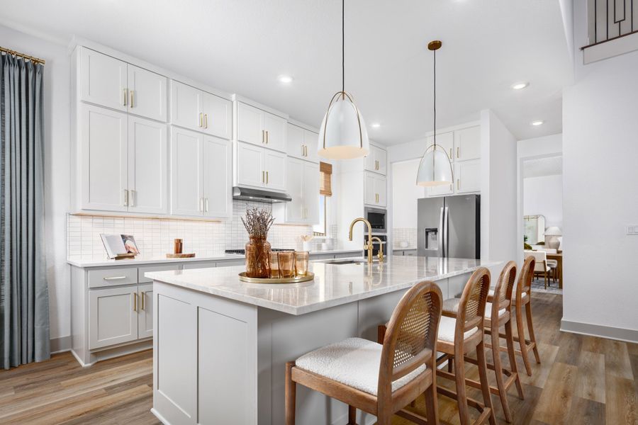 Furnished interior in a model home at Palmera Ridge in Leander (Image 10).