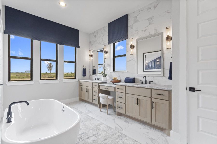 Furnished interior in a model home at Lakeview 100’s in Waller (Image 24).