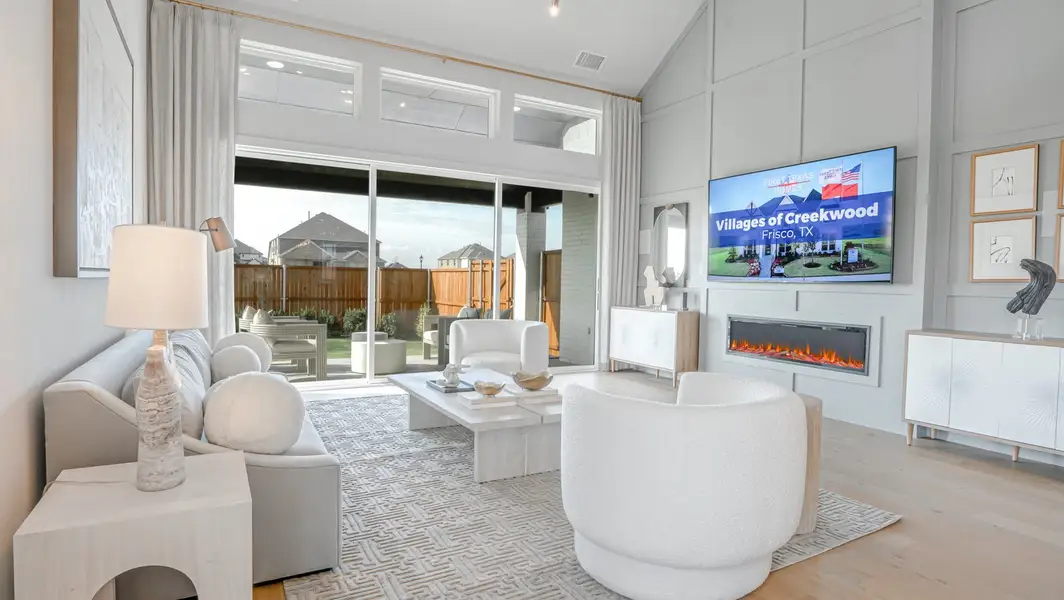 Furnished interior in a model home at Villages of Creekwood in Frisco (Image 4). Furnished interior in a model home at Villages of Creekwood in Frisco (Image 4).