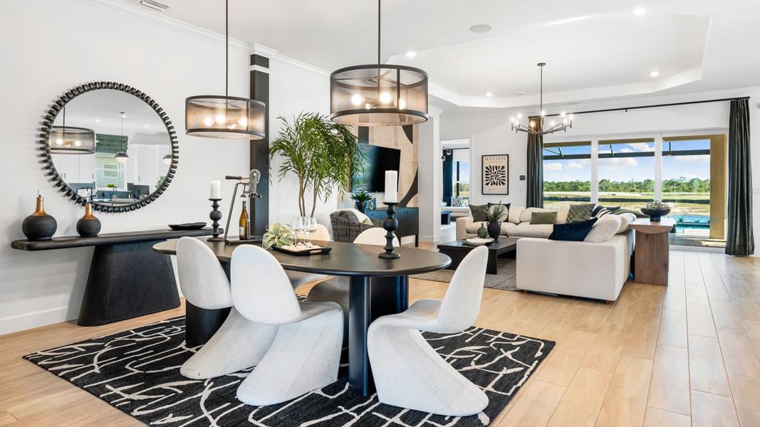 Furnished interior in a model home at Esplanade Lake Club in Fort Myers (Image 69). Furnished interior in a model home at Esplanade Lake Club in Fort Myers (Image 69).