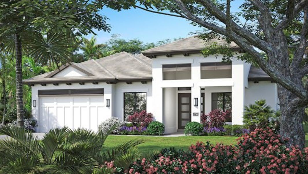 Front exterior of a home in the Seaglass community, located in Vero Beach, FL (Image 60).