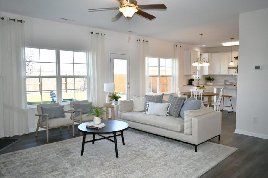 Furnished interior in a model home at Brassfield Meadows in Burlington (Image 37).