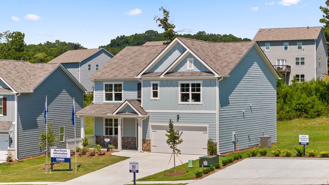 Front exterior of a home in the Lost Creek community, located in Dallas, GA (Image 2).