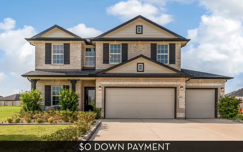 Front exterior of a home in the Bluestem community, located in Brookshire, TX (Image 2). Front exterior of a home in the Bluestem community, located in Brookshire, TX (Image 2).